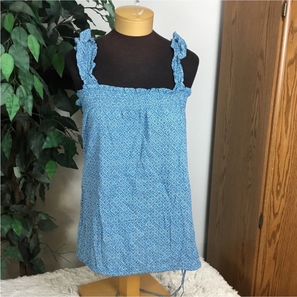 Arizona Jean Company ruffled strap tank top Woman’s size XL patterned